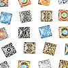 20Pcs Printed Glass Square Cabochons GGLA-FS0001-18-3
