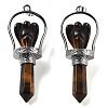 Natural Tiger Eye Pointed Big Pendants KK-H491-01P-02-1