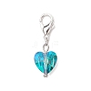 Heart Glass Pendant Decorations HJEW-JM03771-01-4