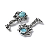 Angel Brass Synthetic Turquoise Pendants KK-D361-02AS-13-2
