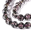 Handmade Foil Glass Lampwork Beads Strands FOIL-Q002-09E-3