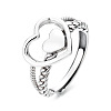 Heart 925 Sterling Silver Adjustable Rings FS-WG87248-01-5