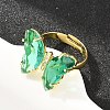 Brass Micro Pave Cubic Zirconia Finger Rings GL-CBA65A8-01G-13-3