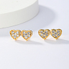 Fashionable and Versatile Heart Brass Stud Earrings IT0137-3