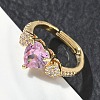 Brass Adjustable Finger Ring for Women CU-CBA7E55-05G-3