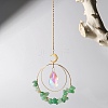 Electroplate Glass Teardrop Window Hanging Suncatchers LS-DJEW-PW0008-13D-1