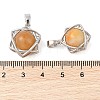 Natural Topaz Jade Round Pendants G-M440-04A-P-3