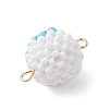 Halloween Glass Peal & Glass Seed Beaded Round Eye Links Connector Charms PALLOY-MZ00948-07-4
