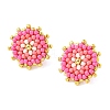 Glass Seed Bead Stud Earrings EJEW-MZ00741-01-4
