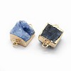 Natural Druzy Quartz Links connectors G-P396-11G-01-2