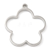 Non-Tarnish 304 Stainless Steel Open Back Bezel Flower Pendants STAS-Z040-13P-1