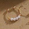 ABS Plastic Pearl Oval Beaded Finger Rings WG9E4BA-05-1