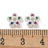 Brass Micro Pave Cubic Zirconia Bead Caps ZIRC-F141-12S-01-3