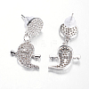(Jewelry Parties Factory Sale)Brass Dangle Stud Earrings EJEW-K065-06P-2