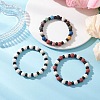 3Pcs Natural Lava Rock & Coconut Shell Beaded Stretch Bracelets for Women Men BJEW-JB12470-1