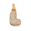 Brass Micro Pave Cubic Zirconia Pendants KK-C076-29L-G01-1