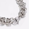 Tarnish Resistant 304 Stainless Steel Byzantine Chain Bracelets BJEW-I238-05P-3