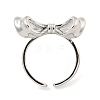 Bowknot Brass Cuff Rings RJEW-L113-015P-02-3