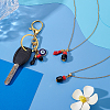 3Pcs Brass Enamel & Handmade Lampwork & Acrylic Pendants PALLOY-HS00037-4