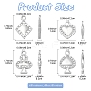 16Pcs 4 Styles Playing Card Theme Charm FIND-FS0003-82-4