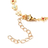 Brass Enamel Flower Link Chain Bracelets BJEW-JB05591-3