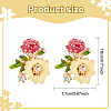 ANATTASOUL 3 Pairs 3 Colors Enamel Flower with Mushroom Stud Earrings with Crystal Rhinestone EJEW-AN0003-07-2