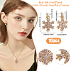 10Pcs Brass Micro Pave Clear Cubic Zirconia Snowflake Pendants KK-BBC0021-78-2