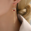 Fashionable Classic Tassel Earrings with Zirconia Stones CM4830-1