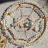 Spider Web & Spider Glass Beads Suncatchers HJEW-F027-15-3