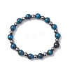 Round Natural Tiger Eye & Non-Magnetic Synthetic Hematite Beads Stretch Bracelets for Women BJEW-JB12764-3