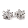 Brass Micro Pave Clear Cubic Zirconia Beads KK-S389-22P-2