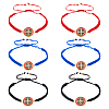 6Pcs 3 Colors Saint Benedict Medal Alloy Link Bracelets Set BJEW-FI0001-78-8