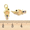 Rack Plating Brass Cubic Zirconia Charms for Women KK-Q798-01J-G-3