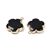 Natural Black Stone Pendants G-P566-01G-11-2