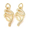 Brass Micro Pave Clear Cubic Zirconia Pendants CU-E003-01G-1