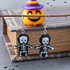 Dark Halloween Skeleton Doll Dangle Earrings FX4453-1