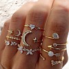 Mixed Style Alloy Rhinestone and Shell Cuff Rings FS-WG24D27-02-1