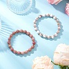 2Pcs Sea Shell & Synthetic Turquoise Assembled & Natural Rhodochrosite Beads Stretch Bracelet Set for Men Women BJEW-JB12125-1