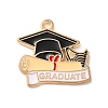 Graduation Season Alloy Enamel Pendants ENAM-R147-08C-G-1