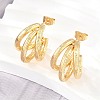 304 Stainless Steel Stud Earrings for Women SA-CBAB549-07G-1