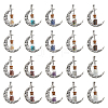 20Pcs 10 Styles Mixed Gemstone Chip Glass Bottle Pendants PALLOY-DC00006-1
