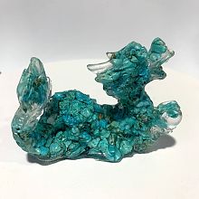 Synthetic Turquoise Dragon Display Decorations WG87302-03