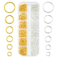 520Pcs 12 Sizes Brass Open Jump Rings Sets KK-FS0001-18