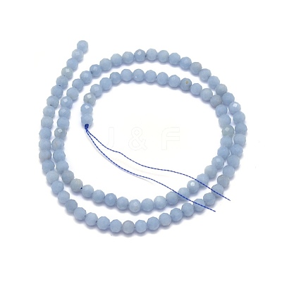 Natural Angelite Beads Strands G-O171-08-4mm-1
