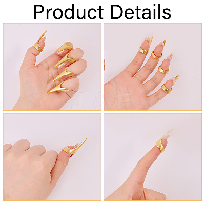 20Pcs Alloy Women Finger Nail Rings RJEW-GL0001-02-1