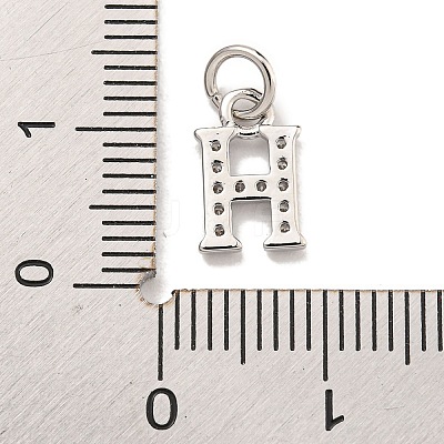 Initial Letter Brass with Cubic Zirconia Charms KK-Q814-26H-P-1