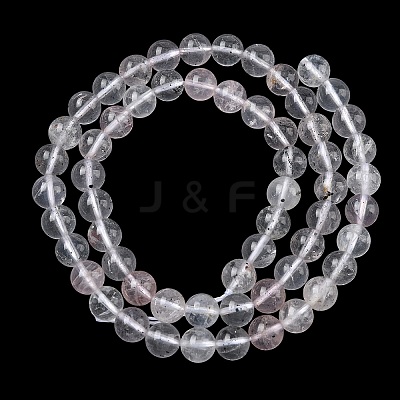 Natural Mica Quartz(Quartz with Mica Inclusions) Round Beads Strands G-C270-B03-6mm-1