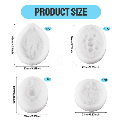 4Pcs 4 Styles Silicone Soap Molds DIY-TA0013-19-1