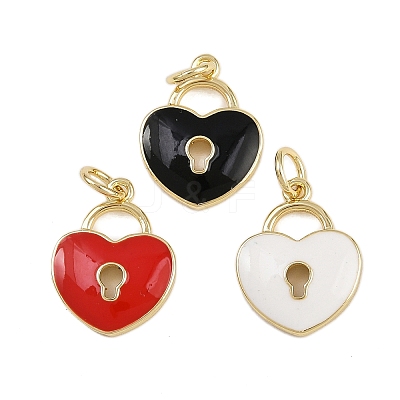 Brass Enamel Pendants KK-D424-01B-G-1