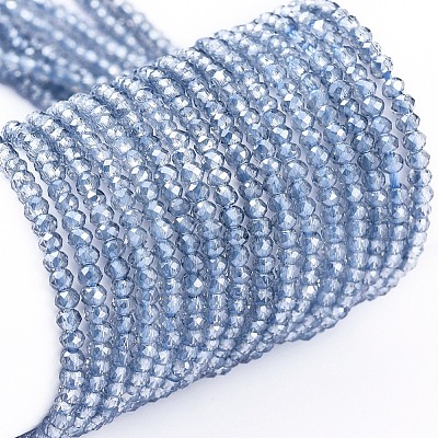 Electroplate Glass Beads Strands X-EGLA-F149-PL-01-1